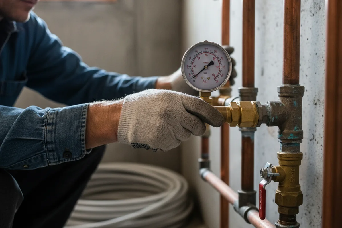 Pressure testing a repaired line during Water Line Repair in Chappaqua